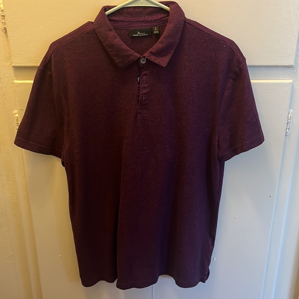 Marc Anthony Mens Large Polo  (Purple)